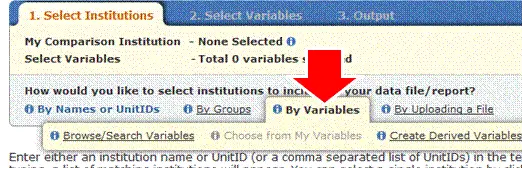 Select Institutions by Variables