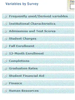 Variable Category menu