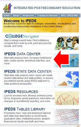 Ipeds Homepage Screenshot