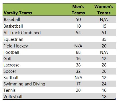 Sewanee-The University of the South athletic team listing