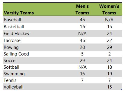 Washington College athletic teams listing