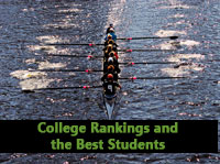 Racing boat representing college rankings