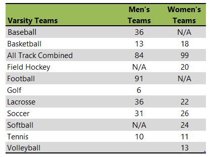 Moravian College athletic team listing