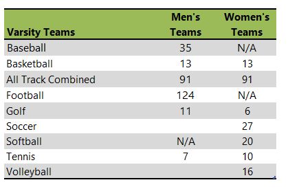 Samford University athletic team listing