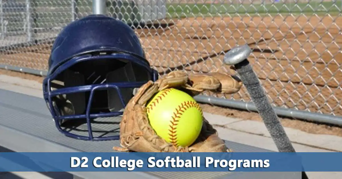 Softball glove and ball representing d2 softball colleges