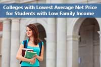 sttudent representing average net price for families with low income