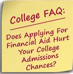 Post-it note asking Does Applying For Financial Aid Hurt Your College Admissions Chances?