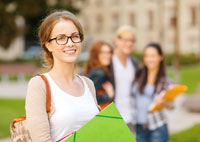 Student standing at state flagship university