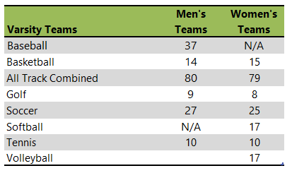 Belmont University athletic team listing