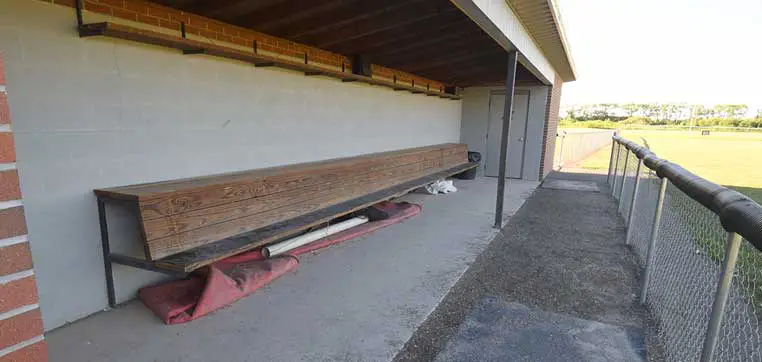 Empty baseball dugout representing D2 Baseball colleges