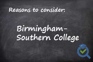 Reasons to consider Birmingham-Southern College written on a chalk board