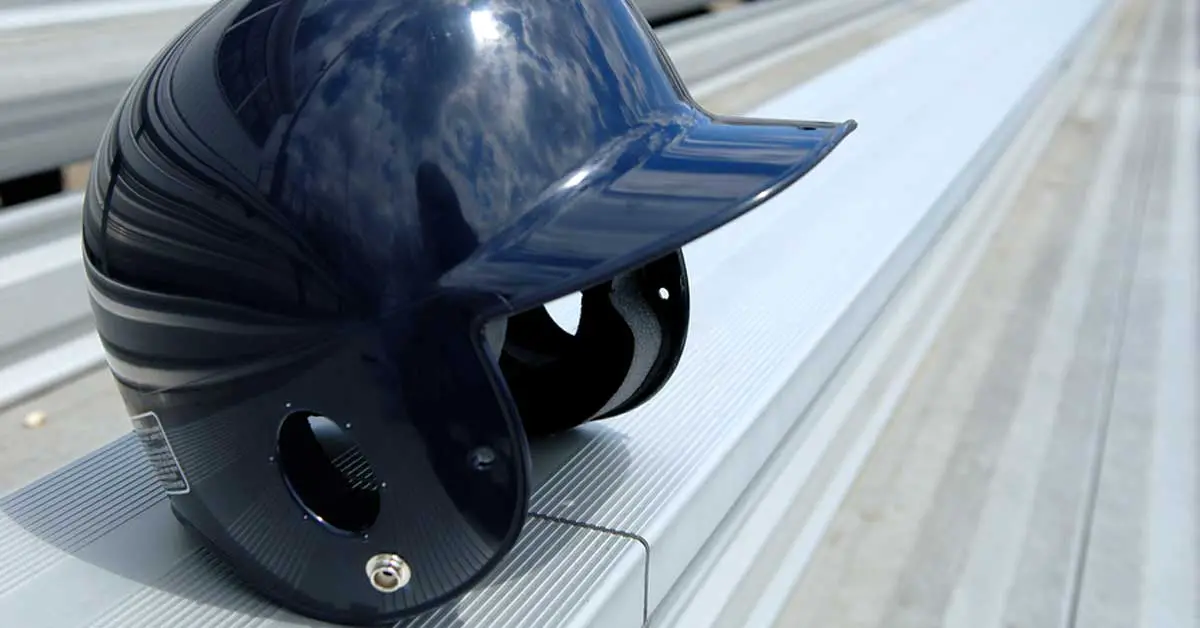 baseball helmet on bleachers representing more college baseball recruiting tips