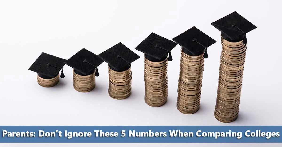 stacks of coins representing numbers to use when comparing colleges
